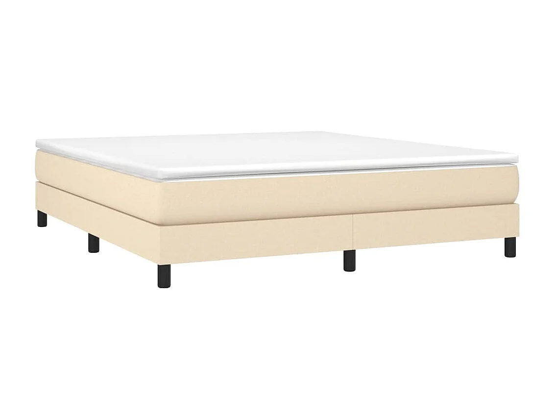 Cama em tecido cor creme 160x200 cm PT275614
