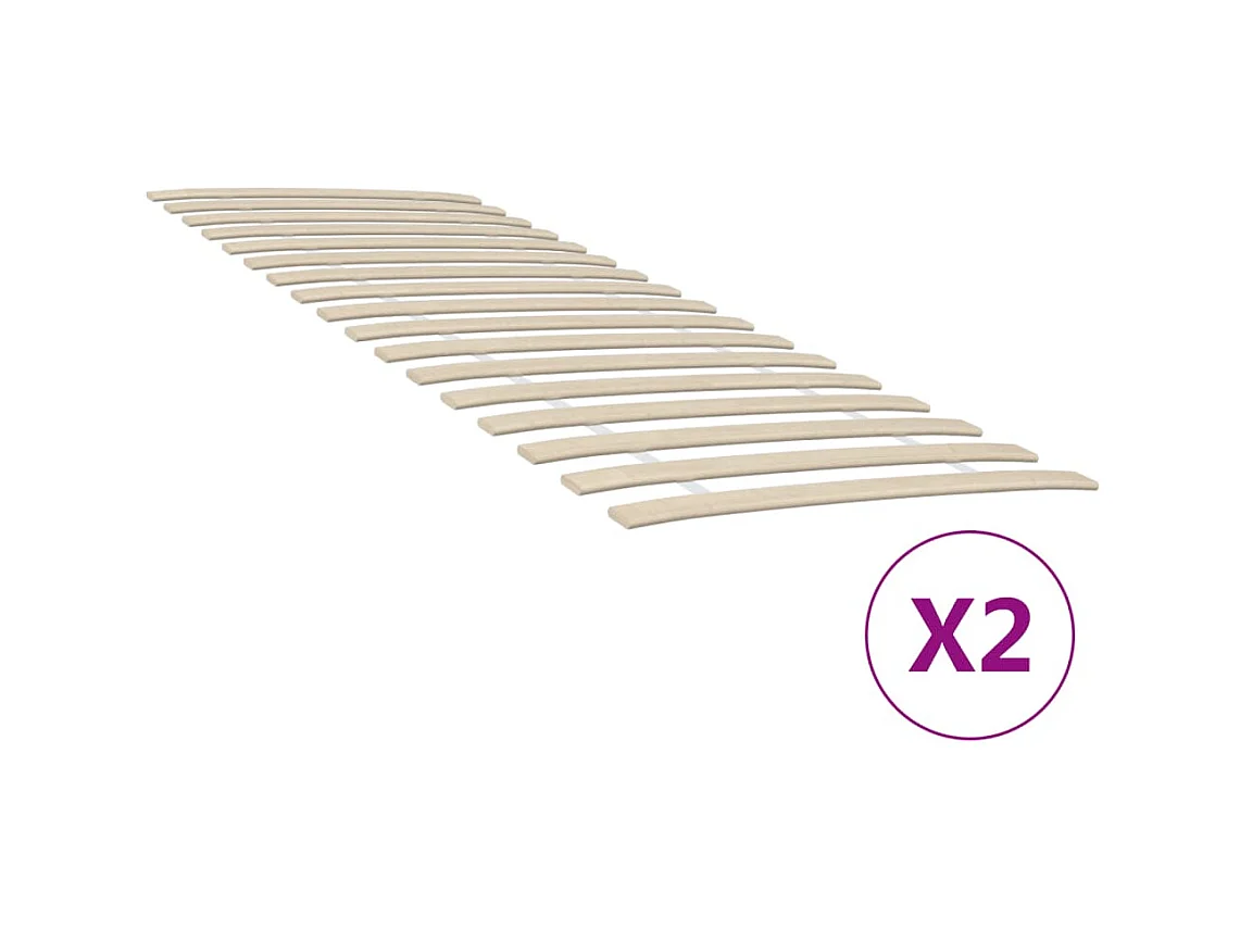 Sommiers cadre à lattes avec 34 lattes 2 pcs 80x200 cm WEW23121