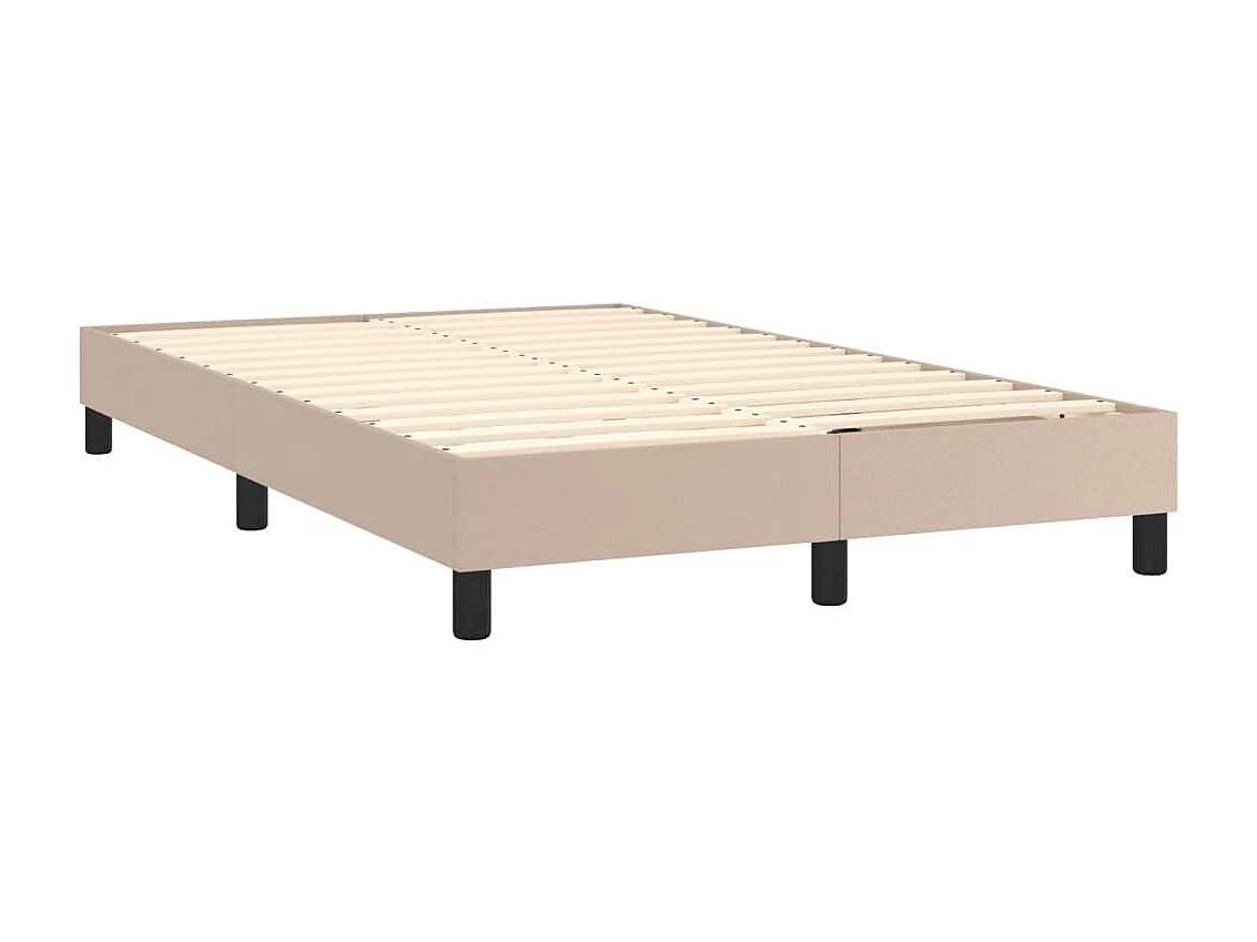 Cama com molas 120x200 cm couro artificial cappuccino PT521496