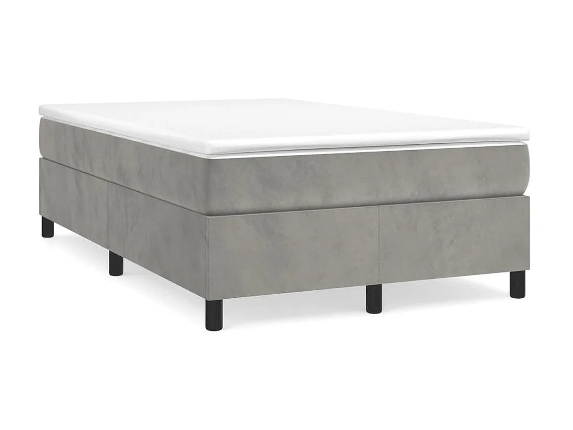 Cama 120x200 cm veludo cinzento-claro PT612392