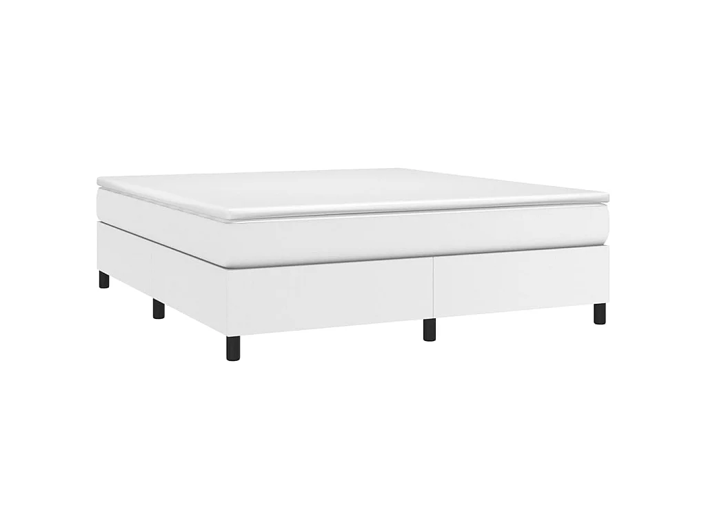 Somier de láminas- 180x200 cm de cuero sintético blanco ES40209