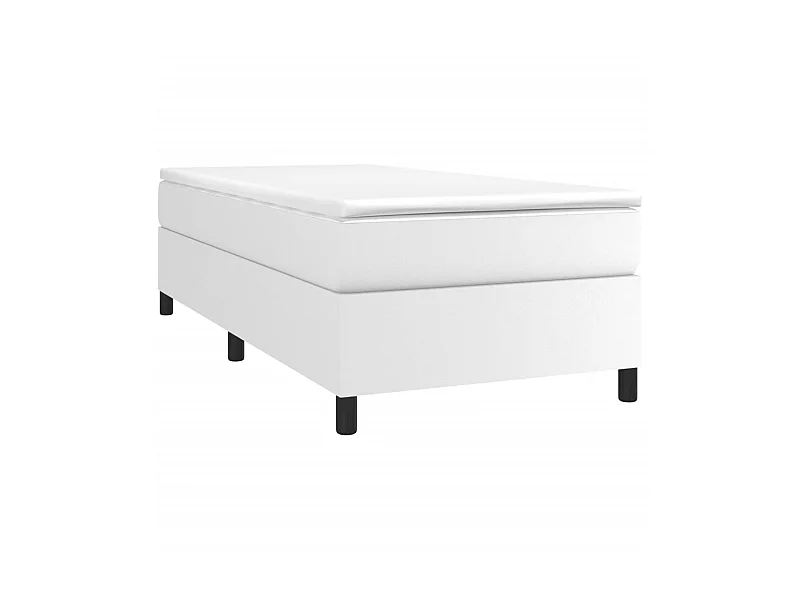 Cama 90x200 cm couro artificial branco PT917601