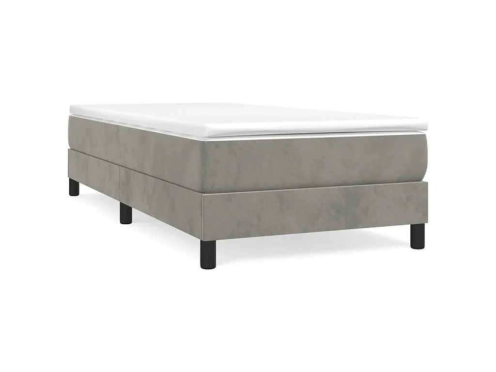 Cama 80x200 cm veludo cinzento-claro PT842364