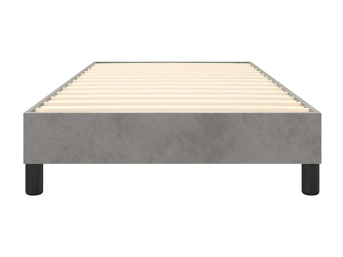 Somier de láminas- 80x200 cm de terciopelo gris claro ES58237