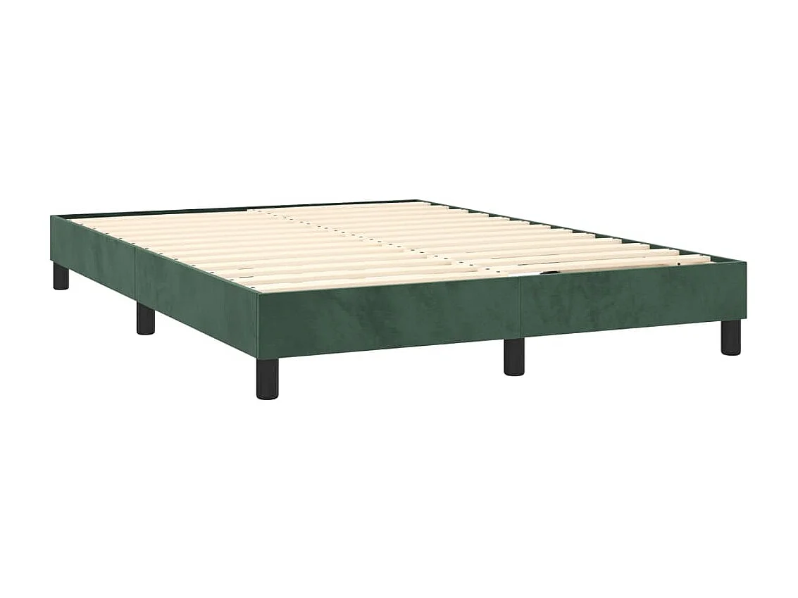 Cama com molas 140x190 cm veludo verde-escuro PT153269