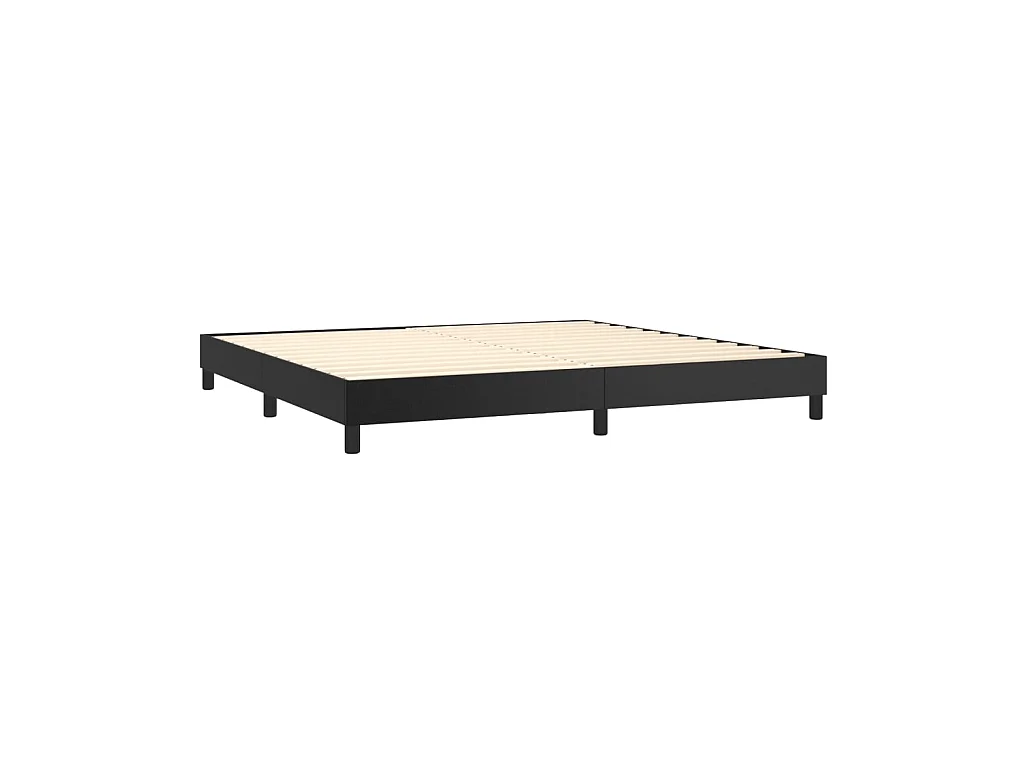 Cama 200x200 cm couro artificial preto PT879443