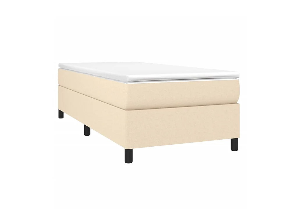 Sommier cadre à lattes de lit Crème 100x200 cm Tissu UOP52586