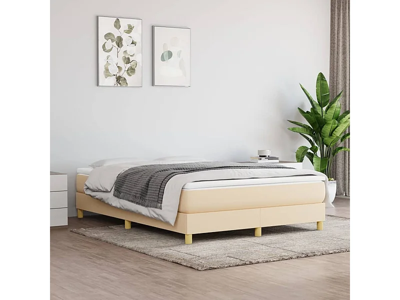 Cama 140x190 cm tecido cor creme PT631961