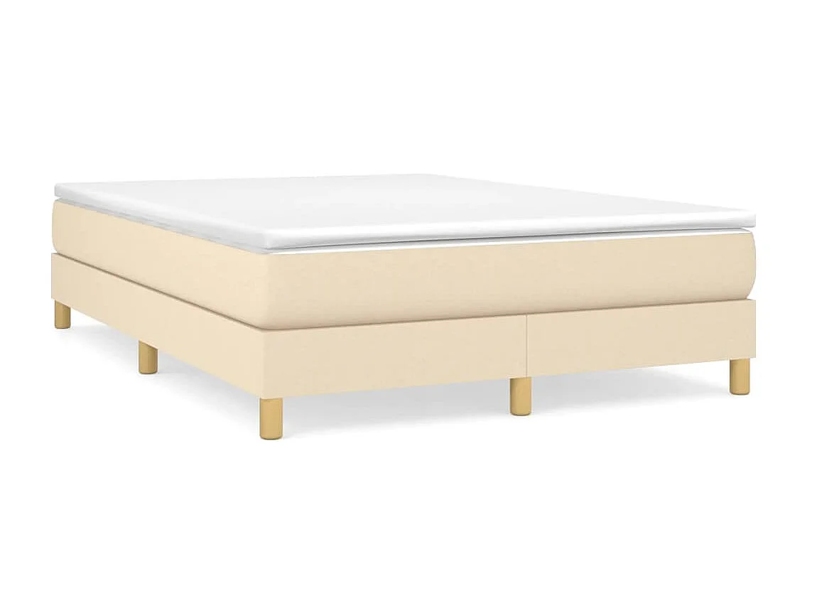 Sommier cadre à lattes de lit Crème 140x190 cm Tissu PDG88396