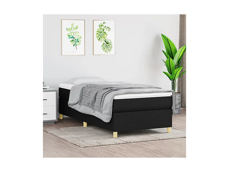 Cama 100x200 cm tecido preto PT195962