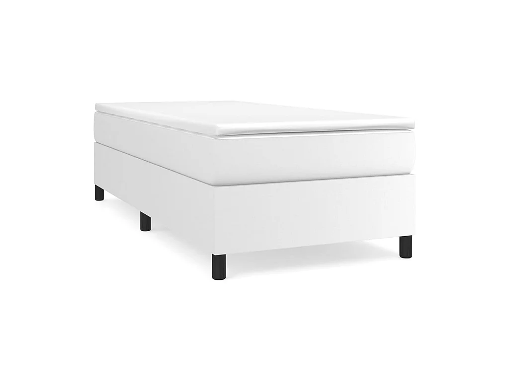 Cama com molas 80x200 cm couro artificial branco PT823684