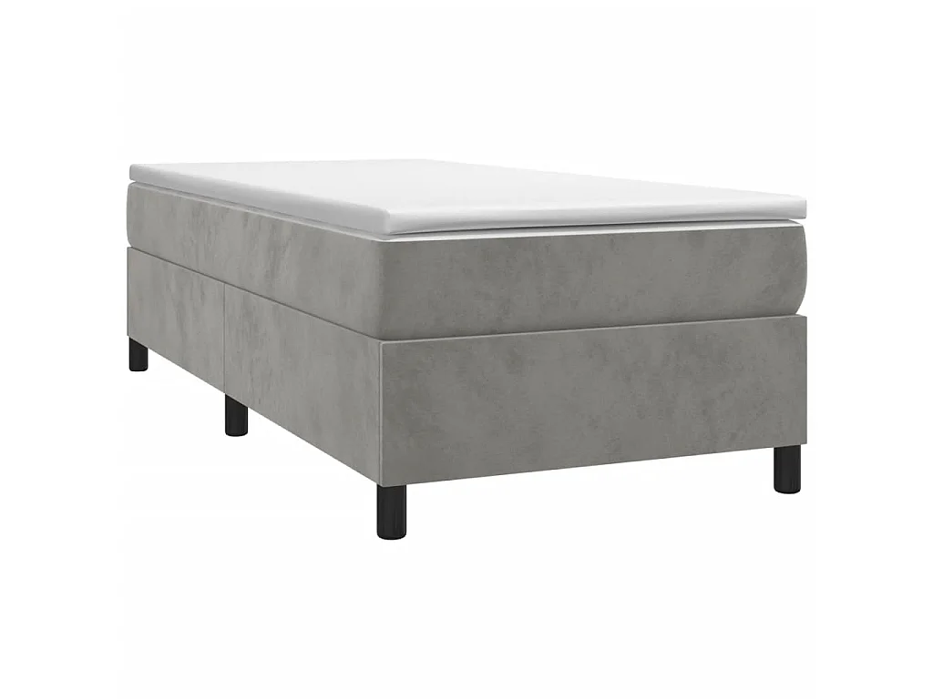 Sommier cadre à lattes de lit Gris clair 80x200 cm Velours UOP94705