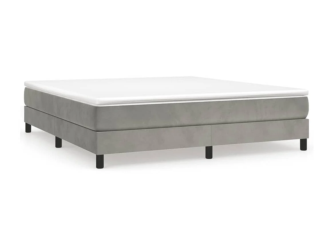 Somier de láminas- 160x200 cm de terciopelo gris claro ES47691