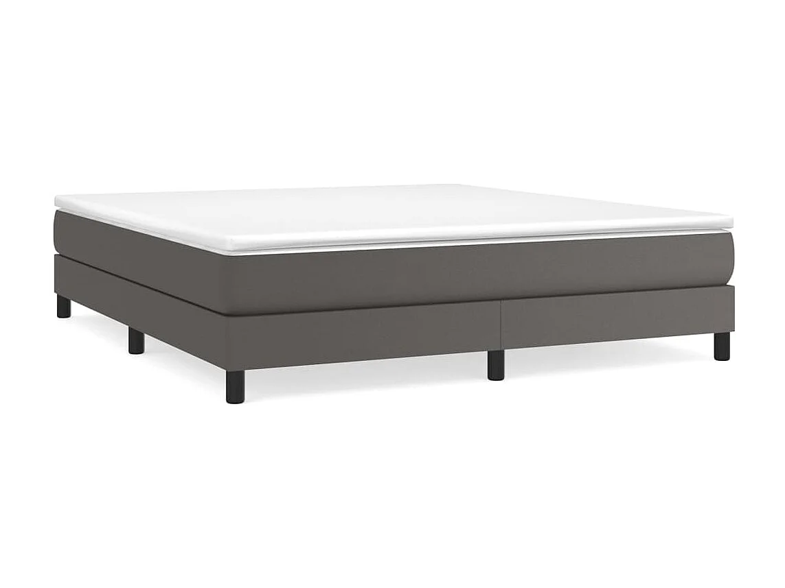 Cama 160x200 cm couro artificial cinzento PT103982