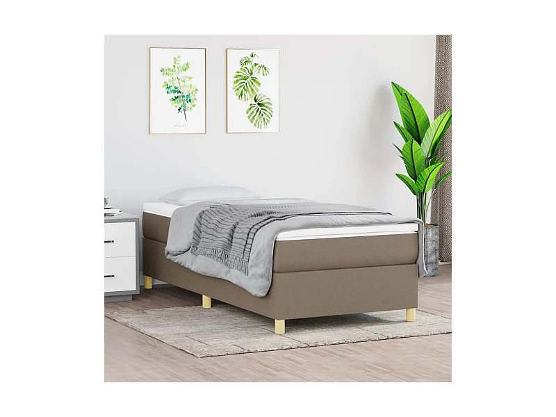 Cama 90x190 cm tecido cinza-acastanhado PT551002