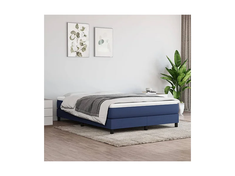 Cama 140x200 cm tecido azul PT316006