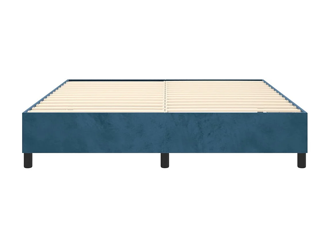 Somier de láminas- 200x200 cm de terciopelo azul ES39724