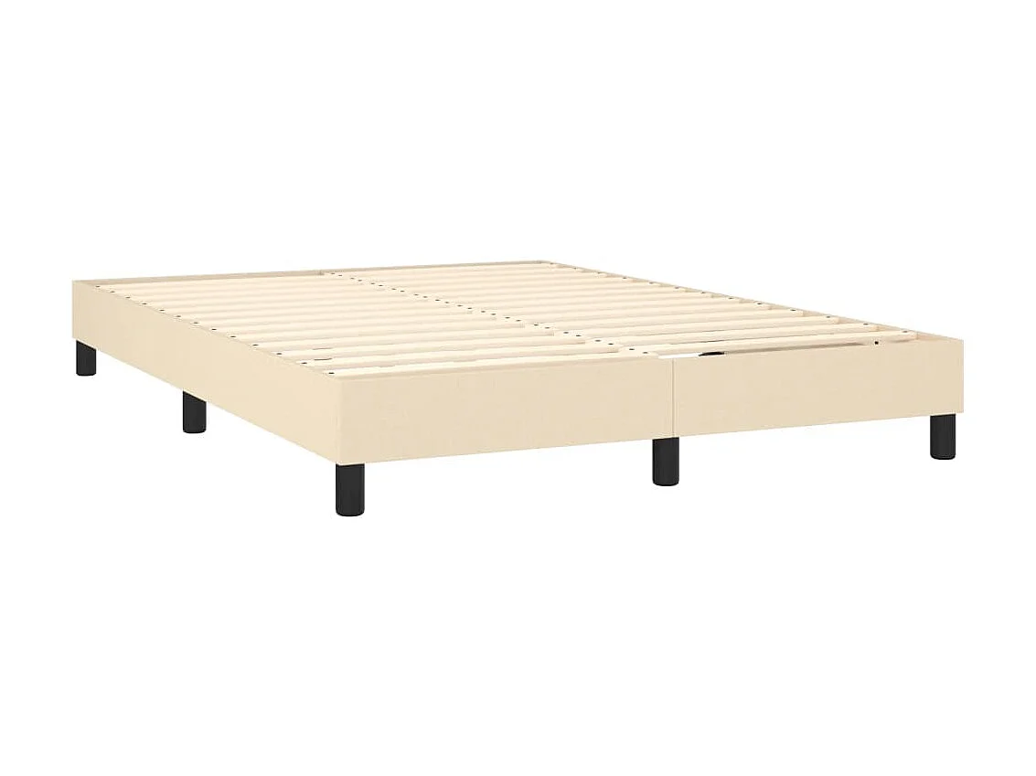 Sommier cadre à lattes de lit Crème 140x190 cm Tissu WEW30218