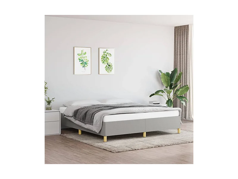 Somier de láminas- 160x200 cm tela gris claro ES12275