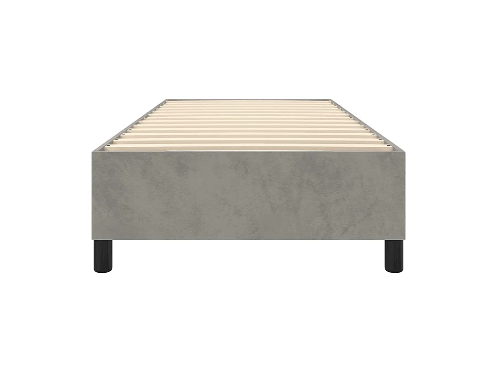 Somier de láminas- 90x200 cm de terciopelo gris claro ES32906