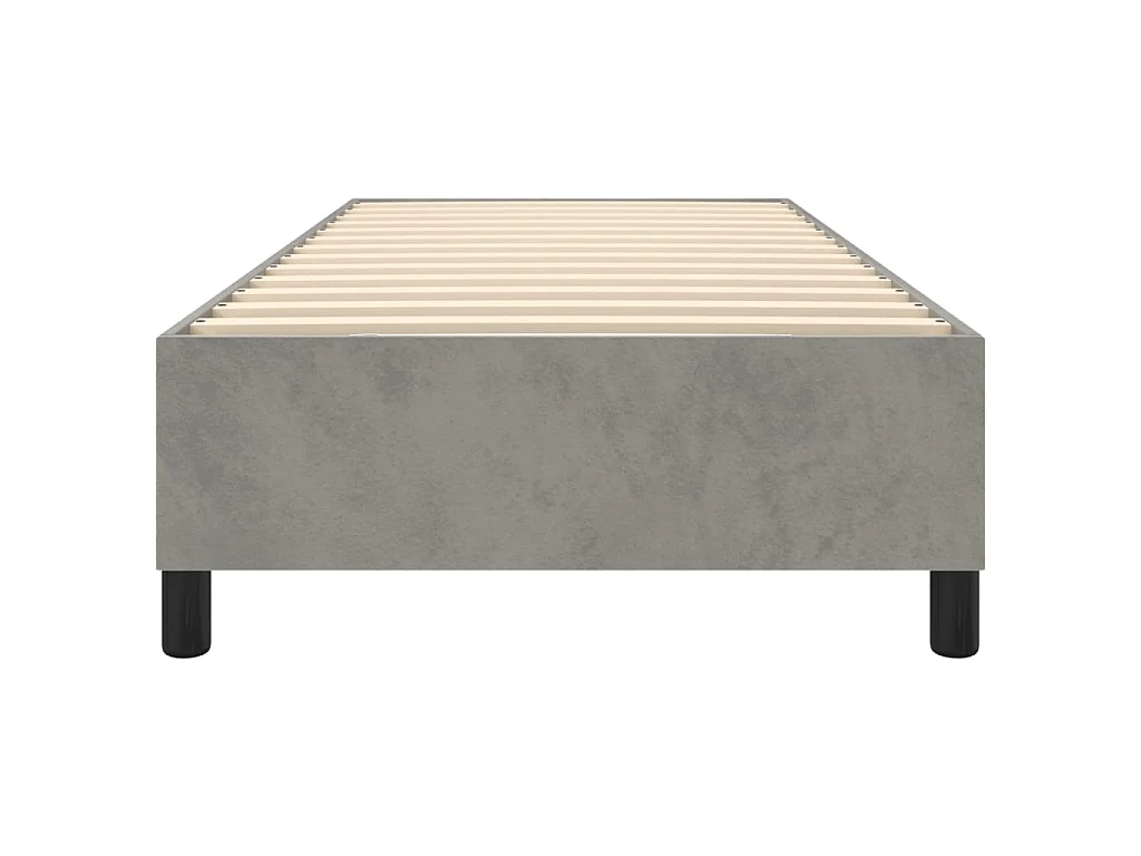 Somier de láminas- 90x200 cm de terciopelo gris claro ES32906