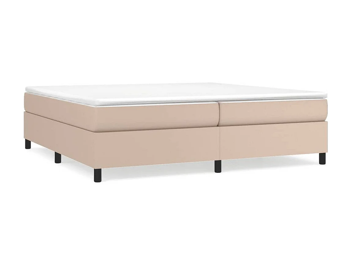 Cama - 200x200 cm couro artificial cappuccino PT463340