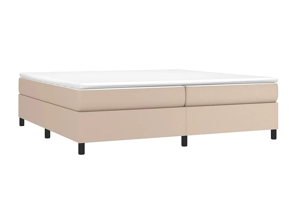 Cama - 200x200 cm couro artificial cappuccino PT463340