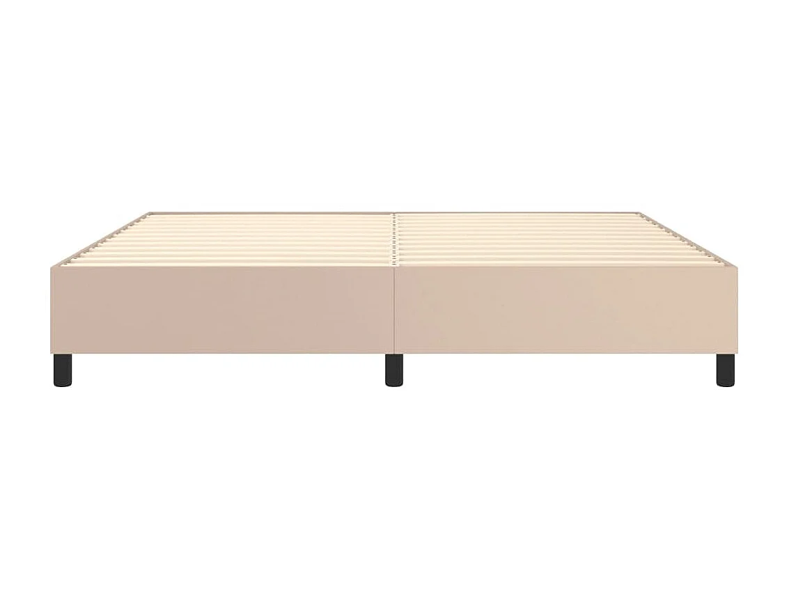 Cama - 200x200 cm couro artificial cappuccino PT463340