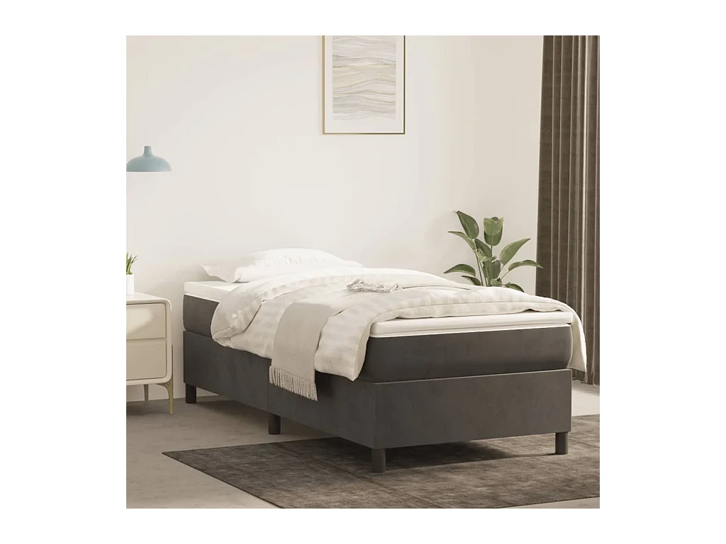 Sommier cadre à lattes de lit Gris foncé 90x200 cm Velours UOP58504