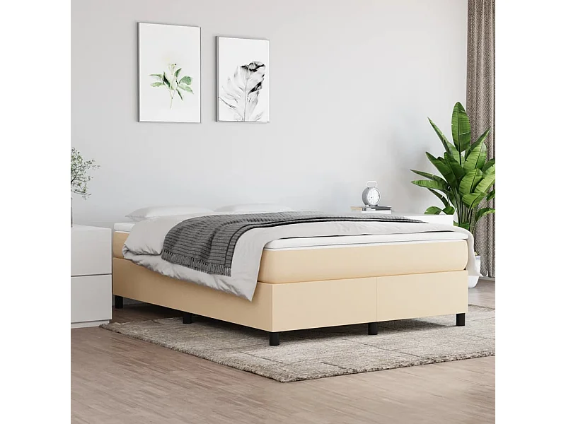 Cama com molas 140x190 cm tecido cor creme PT941572