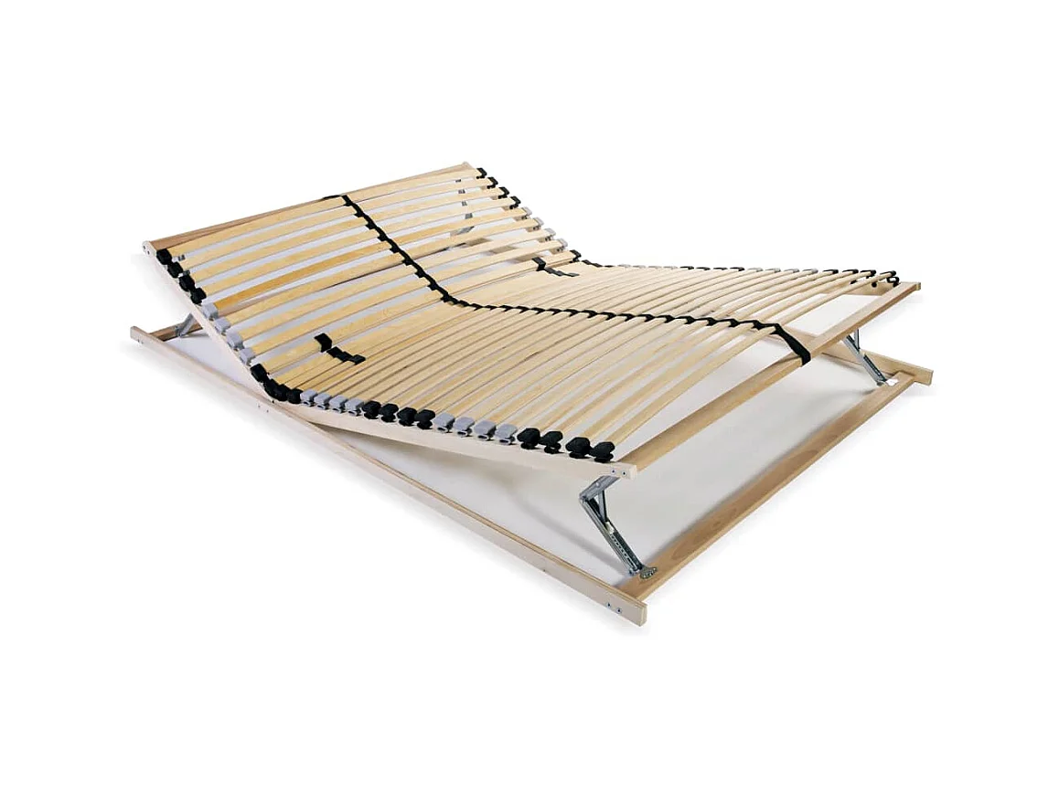 Sommier cadre à lattes avec 28 lattes 7 zones 140 x 200 cm WEW95436