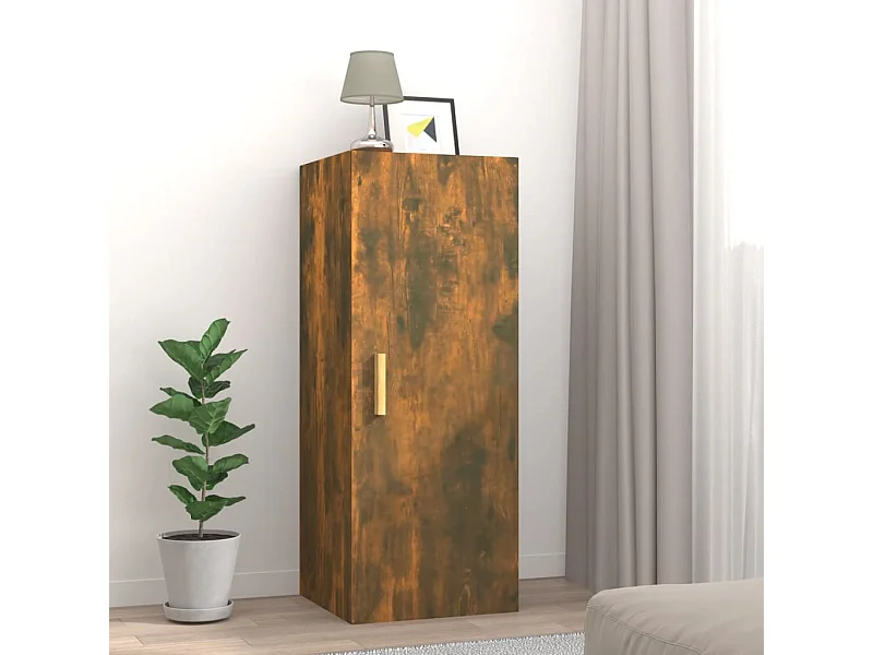 Wandschrank,Wandhängeschrank Räuchereiche 34,5x34x90 cm Holzwerkstoff -gkd875129