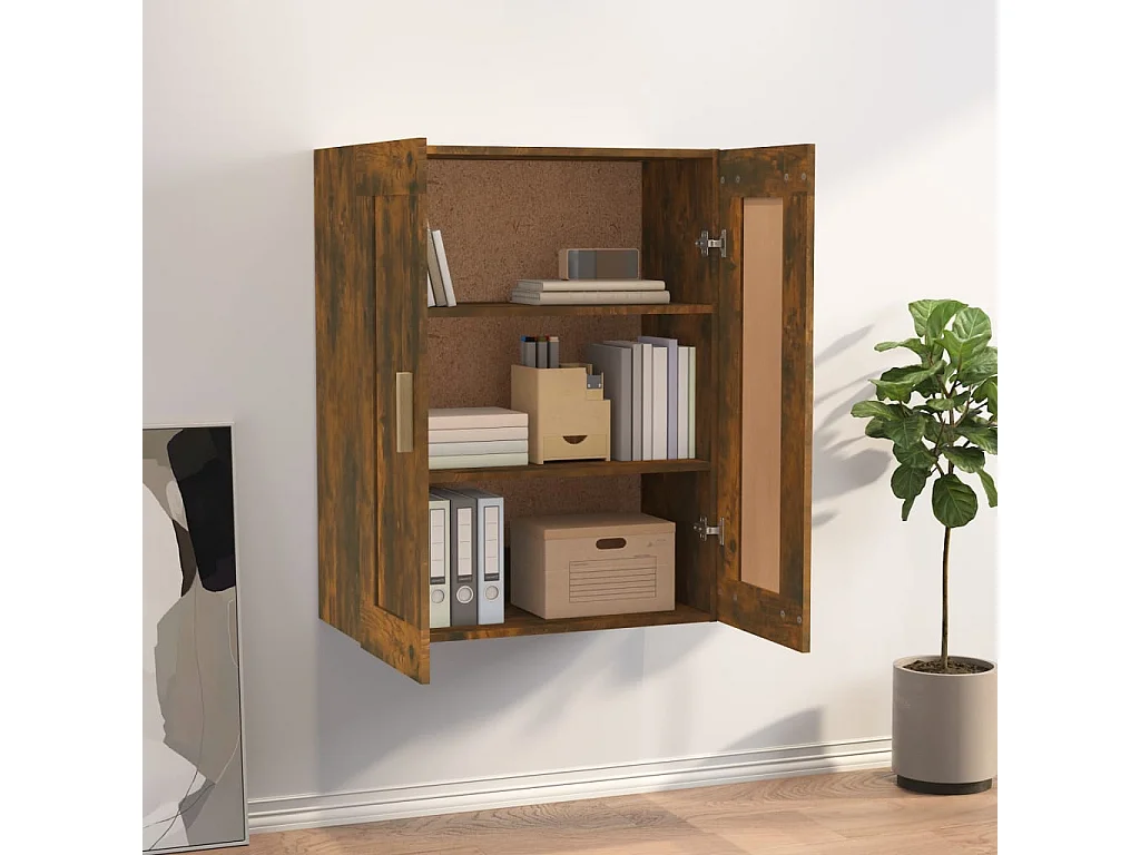 Wandschrank,Wandhängeschrank Räuchereiche 69,5x32,5x90 cm Holzwerkstoff -gkd791849