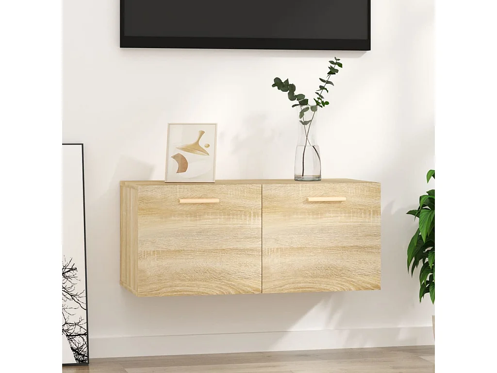 Wandschrank,Wandhängeschrank Sonoma-Eiche 80x35x36,5 cm Holzwerkstoff -gkd618484