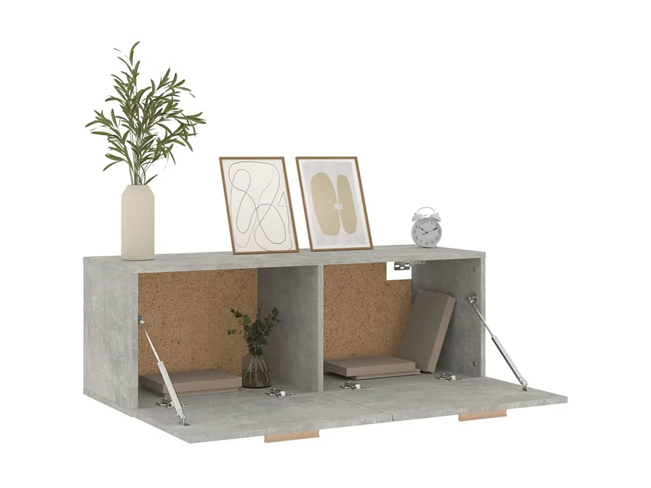 Armoire murale Gris béton 100x36,5x35 cm Bois d'ingénierie OLA1169