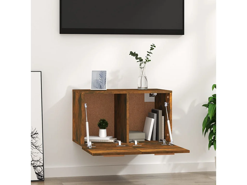 Wandschrank,Wandhängeschrank Räuchereiche 60x36,5x35 cm Holzwerkstoff -gkd432927