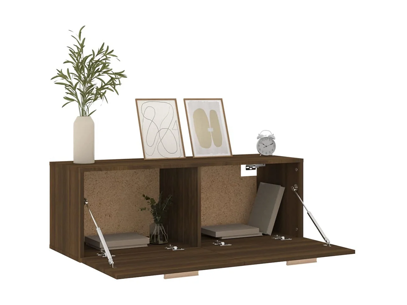 Wandschrank,Wandhängeschrank Braun Eichen-Optik 100x36,5x35 cm Holzwerkstoff -gkd193936