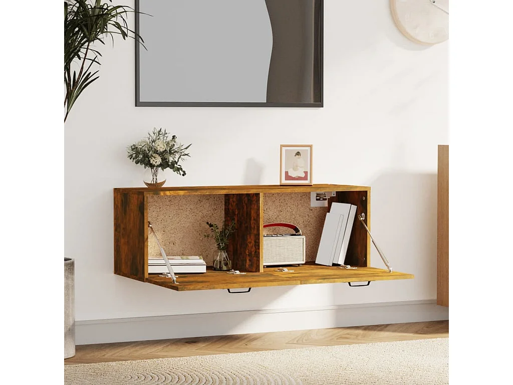 Wandschrank,Wandhängeschrank Räuchereiche 100x36,5x35 cm Holzwerkstoff -gkd32109