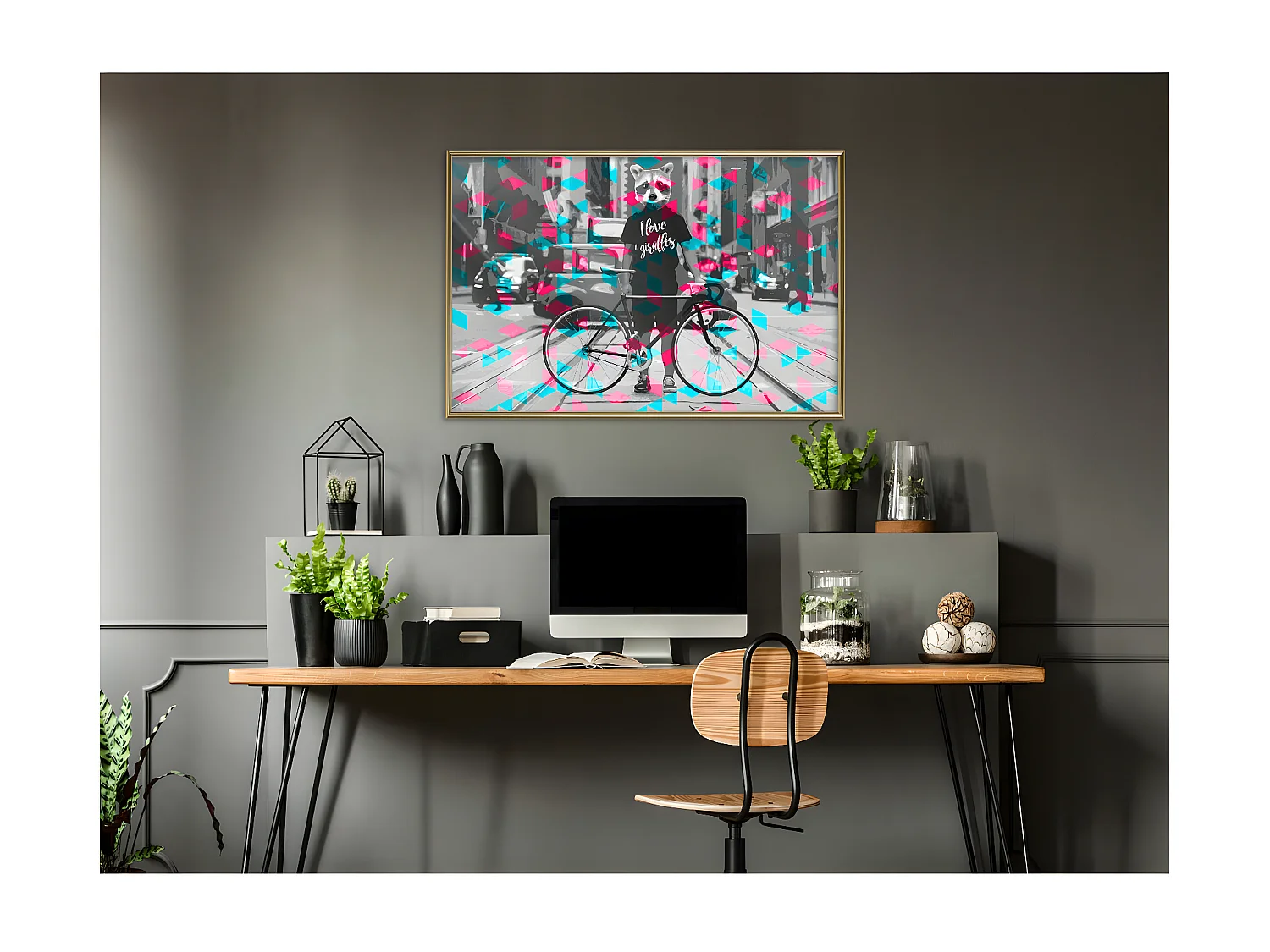 Affiche Murale Encadrée "Interspecies Love" 90 x 60 cm Or