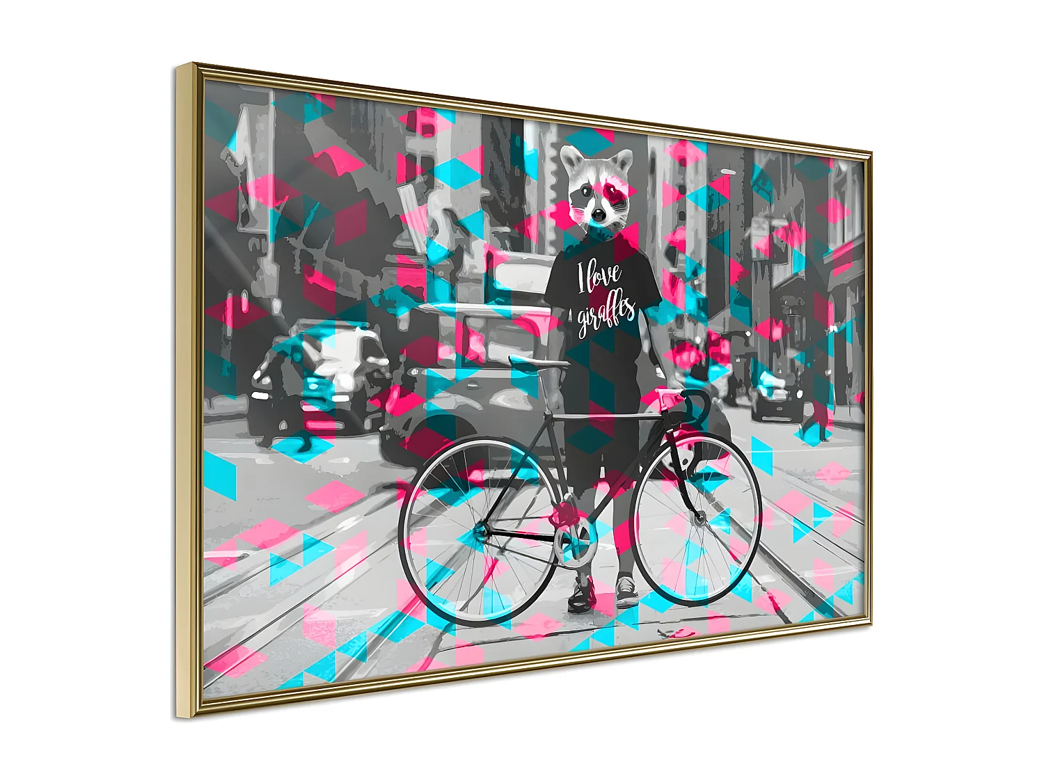 Affiche Murale Encadrée "Interspecies Love" 45 x 30 cm Or