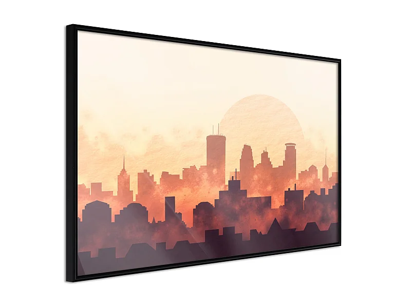 Affiche Murale Encadrée "Melancholy of Sunset" 30 x 20 cm Noir