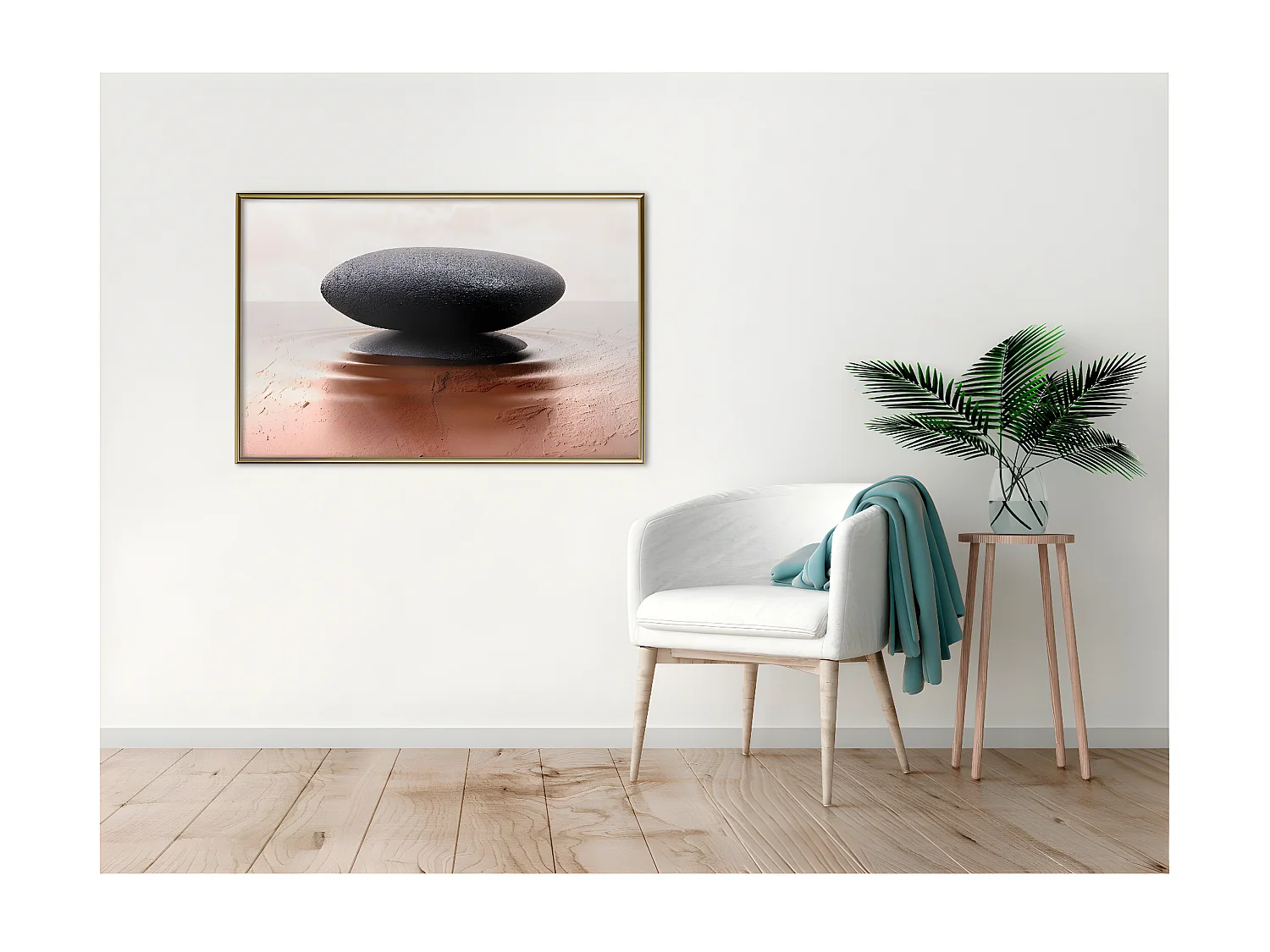 Affiche Murale Encadrée "Balance" 90 x 60 cm Or