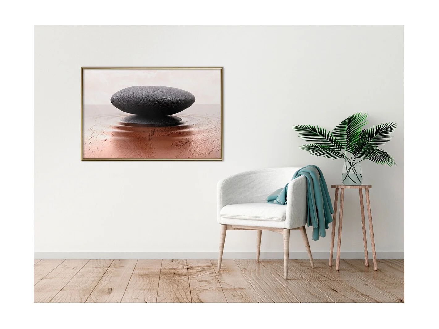 Affiche Murale Encadrée "Balance" 90 x 60 cm Or