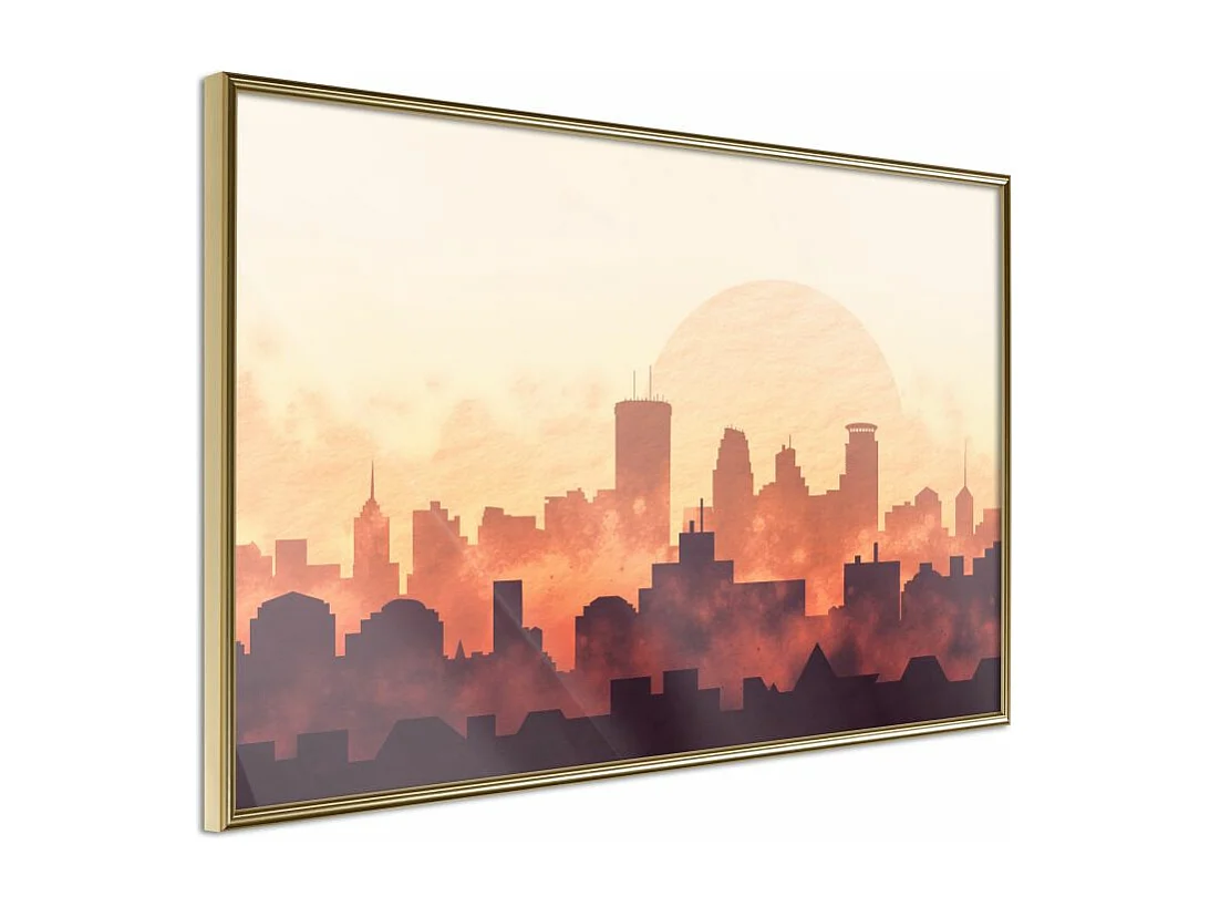 Affiche Murale Encadrée "Melancholy of Sunset" 30 x 20 cm Or