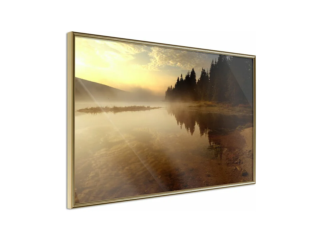 Affiche Murale Encadrée "Fog Over the Water" 30 x 20 cm Or