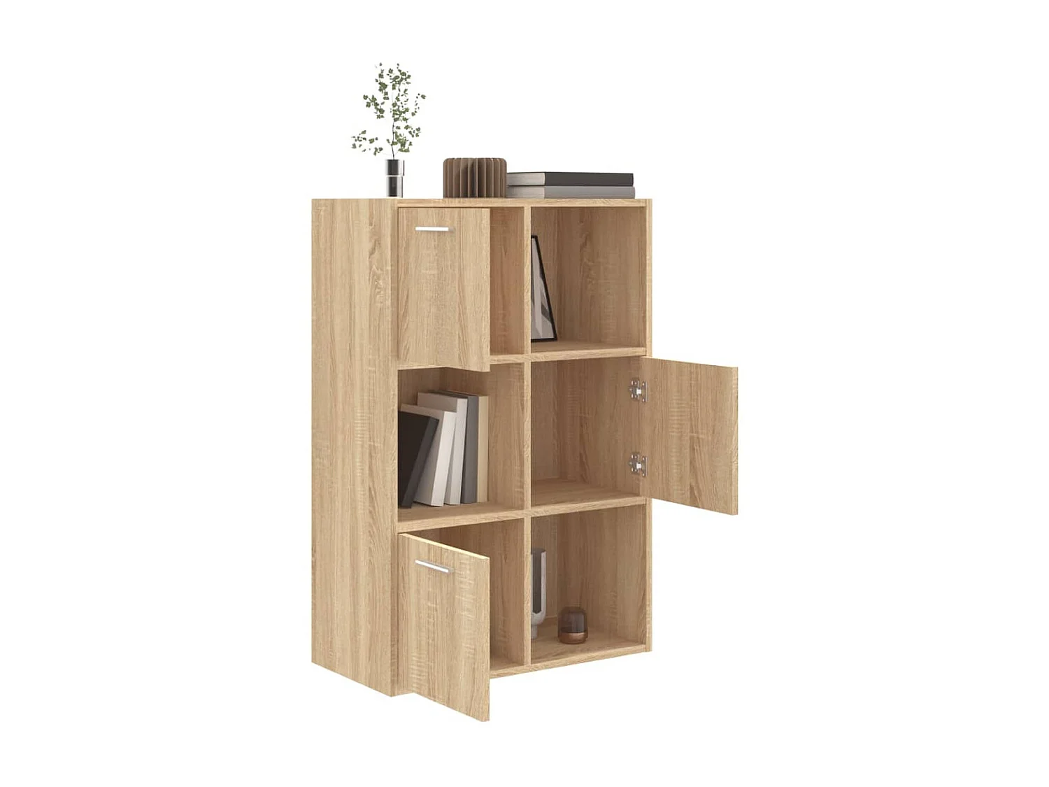 Armario almacenamiento madera contrachapada roble 60x29,5x90 cm ES332323