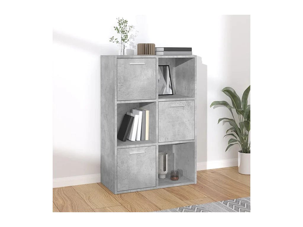 Armario almacenamiento madera contrachapada gris 60x29,5x90 cm ES850678