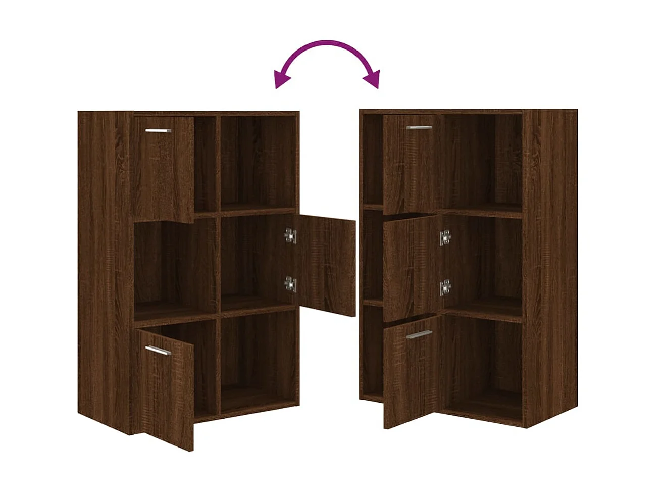 Armário de arrumação 60x29,5x90 cm cor carvalho castanho PT349516