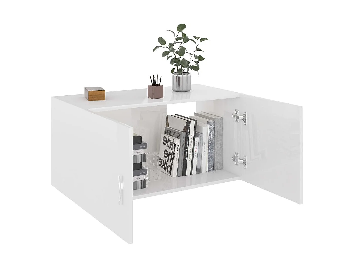 Armoire murale Blanc brillant 80x39x40 cm Aggloméré OLA5623