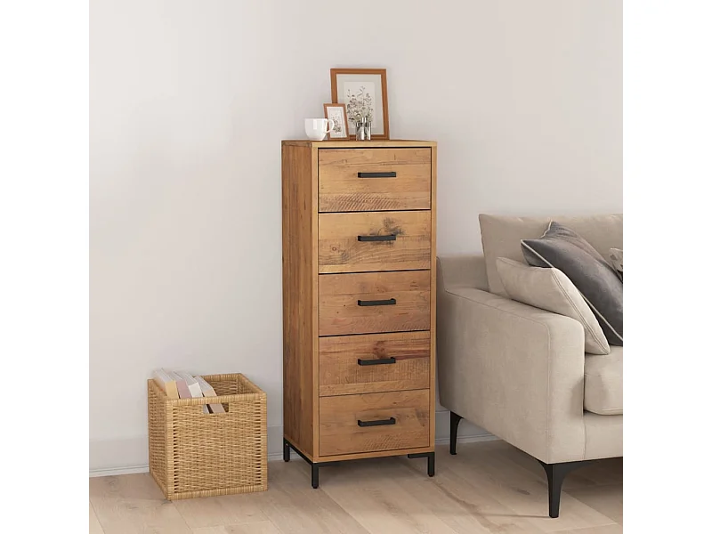 Commode haute 42x35x110 cm Bois de pin massif SBC5762